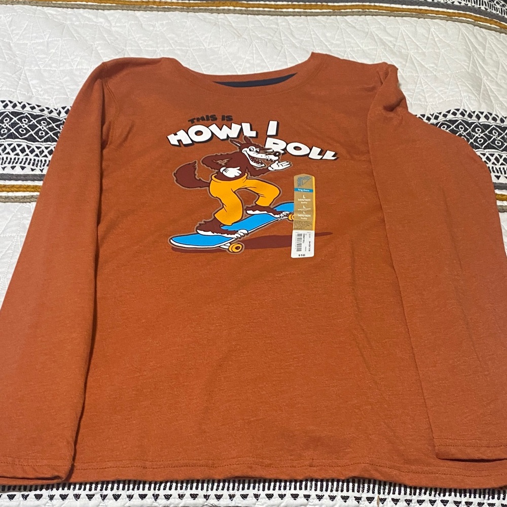 Kids Orange Long Sleeve Shirt